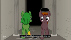 Size: 634x354 | Tagged: safe, oc, oc only, oc:doodlecute, pony, dusk's dawn, mr. brave, youtube caption