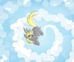 Size: 2005x1680 | Tagged: safe, artist:katisconfused, derpy hooves, pegasus, pony, g4, female, flying, mare, solo