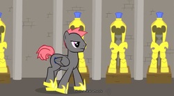 Size: 793x439 | Tagged: safe, oc, oc only, oc:donut, earth pony, pony, dusk's dawn, armor, male, royal guard armor, screenshots, stallion, youtube caption