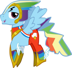 Size: 700x661 | Tagged: safe, artist:chowsupr334, rainbow dash, g4, suited for success, rainbow blitz, rule 63