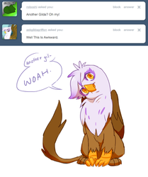 Size: 500x599 | Tagged: safe, gilda, griffon, ask gilda, g4, ask, head tilt, roboshi (user), tumblr