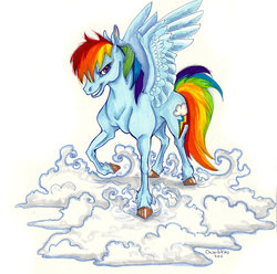 Size: 900x894 | Tagged: safe, artist:segdavinci, rainbow dash, g4, cloud