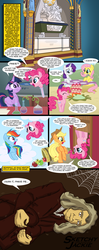 Size: 1500x3800 | Tagged: safe, artist:sketchyjackie, applejack, fluttershy, pinkie pie, rainbow dash, rarity, twilight sparkle, human, pony, g4, comic, isaac newton, pinkie being pinkie, pinkie physics, sir isaac newton