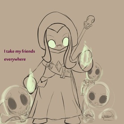 Size: 2000x2000 | Tagged: safe, artist:yodita, fluttershy, undead, g4, high res, magic, necromancer, necromancy, skeleton