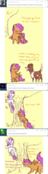 Size: 629x2288 | Tagged: safe, artist:feathersandink, scootaloo, sweetie belle, winona, dog, g4, ask, comic, that scootaloo, tumblr