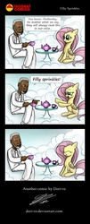 Size: 1383x3440 | Tagged: safe, artist:dori-to, fluttershy, g4, bruce almighty, comic, god, morgan freeman, read this in x's voice, tea