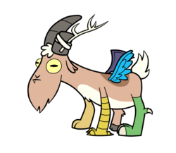 Size: 900x781 | Tagged: safe, artist:seabastian, discord, goat, g4, crossover, goatified, gompers, gravity falls, male, simple background, species swap, transparent background