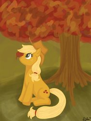 Size: 600x800 | Tagged: safe, artist:rsljubinka, applejack, g4, autumn