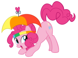 Size: 10000x7479 | Tagged: safe, artist:gratlofatic, pinkie pie, earth pony, pony, feeling pinkie keen, g4, absurd resolution, hat, simple background, solo, transparent background, umbrella hat, vector