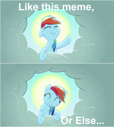 Size: 720x800 | Tagged: safe, rainbow dash, g4, meme, meta, or else, or else meme