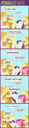 Size: 600x2568 | Tagged: safe, artist:turag, applejack, pinkie pie, rarity, comic:ponies!!!, g4, applehound, comic, female, happy together, lesbian, ponies!!!, ship:raripie, shipping, song reference, the turtles