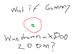 Size: 704x513 | Tagged: safe, gummy, g4, exploitable meme, male, meme, ms paint, solo, wut if gummy wuz a meme, zoom