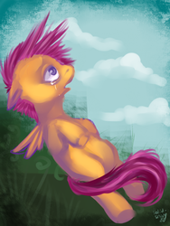 Size: 600x800 | Tagged: dead source, safe, artist:php154, scootaloo, g4, crying, sad, solo