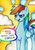 Size: 600x862 | Tagged: safe, artist:ronniesponies, rainbow dash, pegasus, pony, g4, 20% cooler, cloud, dialogue, female, folded wings, mare, solo, wings