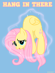 Size: 4200x5578 | Tagged: safe, artist:adiwan, fluttershy, g4, absurd resolution, floating, hang in there, levitation, magic