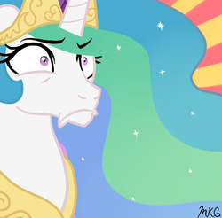 Size: 600x590 | Tagged: safe, artist:mangaka-girl, princess celestia, pony, g4, female, reaction image, solo