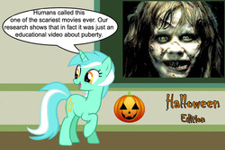 Size: 887x588 | Tagged: safe, lyra heartstrings, g4, chalkboard, halloween, human studies101 with lyra, lyra got it right, meme, photo, the exorcist