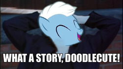 Size: 600x336 | Tagged: safe, oc, oc only, oc:breeze rider, pony, dusk's dawn, image macro, solo, the room, tommy wiseau