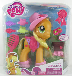 Size: 574x600 | Tagged: safe, applejack, earth pony, pony, g4, official, fashion style, hat, irl, photo, solo, toy