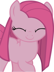 Size: 2134x2819 | Tagged: safe, artist:99xua, pinkie pie, earth pony, pony, g4, c:, cute, cuteamena, eyes closed, female, happy, high res, pinkamena diane pie, raised hoof, simple background, smiling, solo, transparent background, vector