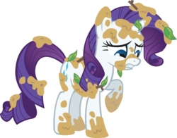 Size: 5779x4523 | Tagged: safe, artist:gyrotech, rarity, pony, unicorn, g4, look before you sleep, absurd resolution, female, mare, mud, simple background, solo, transparent background, unhappy, vector