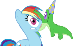 Size: 1600x1019 | Tagged: safe, artist:bocian3000, gummy, rainbow dash, g4, my little pony: friendship is magic, party of one, simple background, transparent background, vector