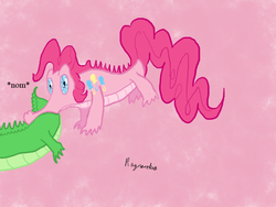 Size: 800x600 | Tagged: safe, artist:ragnarokia, gummy, pinkie pie, g4, gatorfied, gummy pie, species swap, tail bite