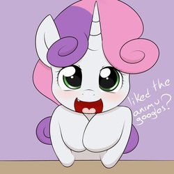 Size: 1280x1280 | Tagged: safe, artist:kloudmutt, sweetie belle, g4, blushing, smarty belle
