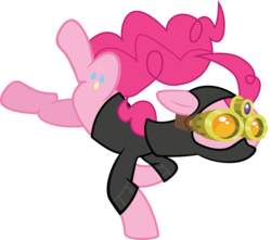Size: 6584x5815 | Tagged: safe, artist:fureox, pinkie pie, earth pony, pony, g4, season 3, the crystal empire, absurd resolution, female, night vision goggles, pinkie spy, simple background, solo, transparent background, vector