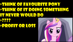 Size: 1056x618 | Tagged: safe, princess cadance, g4, meme, yellow words