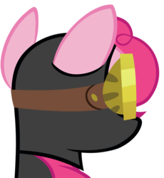 Size: 3000x3254 | Tagged: safe, artist:m99moron, pinkie pie, earth pony, pony, g4, season 3, the crystal empire, catsuit, facing away, female, goggles, high res, mare, pinkie spy, simple background, solo, transparent background, vector