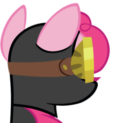 Size: 3000x3254 | Tagged: safe, artist:m99moron, pinkie pie, earth pony, pony, g4, my little pony: friendship is magic, season 3, the crystal empire, catsuit, facing away, female, goggles, high res, mare, pinkie spy, simple background, solo, transparent background, vector