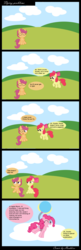 Size: 1024x3169 | Tagged: safe, artist:huskkies, apple bloom, pinkie pie, scootaloo, g4, balloon, comic, scootaloo can't fly
