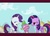 Size: 3484x2474 | Tagged: safe, artist:my-magic-dream, rarity, spike, twilight sparkle, g4, the cutie pox, alternate hairstyle, day, eyes closed, female, happy, heart, heart eyes, high res, love, male, rarity hair, rarity's hair, scene interpretation, ship:sparity, shipping, straight, unhappy, wingding eyes