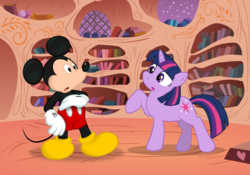 Size: 8567x6000 | Tagged: safe, artist:cooltomorrowkid, twilight sparkle, g4, absurd resolution, crossover, disney, mickey mouse