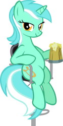 Size: 1324x2656 | Tagged: safe, artist:astringe, lyra heartstrings, pony, unicorn, g4, bedroom eyes, cider, female, mare, simple background, sitting, solo, swag, transparent background, vector