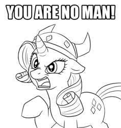 Size: 820x866 | Tagged: safe, artist:c0nker, rarity, pony, unicorn, g4, monochrome, solo, viking