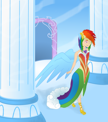 Size: 800x900 | Tagged: safe, artist:swiftstart, rainbow dash, human, g4, humanized, winged humanization