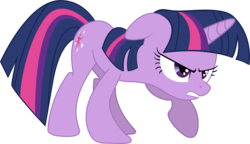 Size: 2508x1445 | Tagged: safe, artist:alcrd119, twilight sparkle, pony, unicorn, g4, angry, female, mare, simple background, transparent background, vector