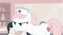 Size: 711x400 | Tagged: safe, screencap, nurse redheart, pumpkin cake, pony, g4, animated, female, shhh