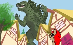 Size: 1200x750 | Tagged: safe, artist:blatantpotato, oc, kaiju, crossover, godzilla, godzilla (series)