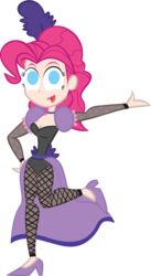 Size: 890x1627 | Tagged: safe, artist:alisonwonderland1951, pinkie pie, human, g4, clothes, female, fishnet stockings, humanized, saloon dress, saloon pinkie, simple background, solo, transparent background