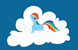 Size: 1586x1030 | Tagged: safe, artist:darrianmh, rainbow dash, pegasus, pony, g4, cloud, female, solo