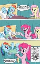 Size: 800x1280 | Tagged: safe, artist:fajeh, fluttershy, pinkie pie, rainbow dash, g4, read it and weep, comic, male, scene parody, spider-man, spiderpig, the simpsons