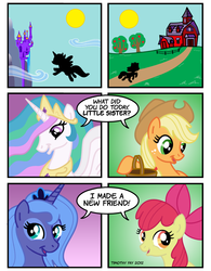 Size: 800x1024 | Tagged: safe, artist:tim-kangaroo, apple bloom, applejack, princess celestia, princess luna, g4, comic, s1 luna