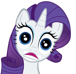 Size: 1020x1000 | Tagged: safe, rarity, pony, unicorn, g4, creepy, d:, dilated pupils, eyeshadow, female, frown, inverted mouth, looking at you, mare, open mouth, overly attached girlfriend, reaction image, simple background, solo, white background, wide eyes