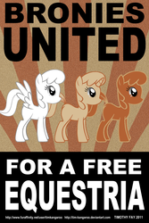 Size: 800x1200 | Tagged: safe, artist:tim-kangaroo, earth pony, pegasus, pony, unicorn, g4, brony, poster, trio