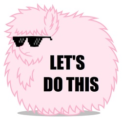 Size: 900x900 | Tagged: safe, oc, oc only, oc:fluffle puff, deal with it, image macro, sunglasses, swag glasses