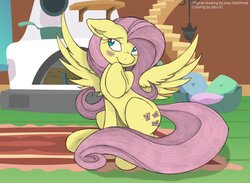 Size: 1028x751 | Tagged: safe, artist:jobo37, artist:joey darkmeat, fluttershy, pony, g4, blushing, female, solo