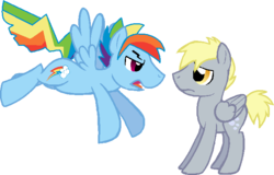 Size: 694x443 | Tagged: safe, artist:bronybase, artist:starryoak, derpy hooves, rainbow dash, pegasus, pony, g4, dopey hooves, rainbow blitz, rule 63, simple background, transparent background